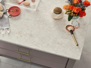 Corian Quartz Venetia Cream Leathered